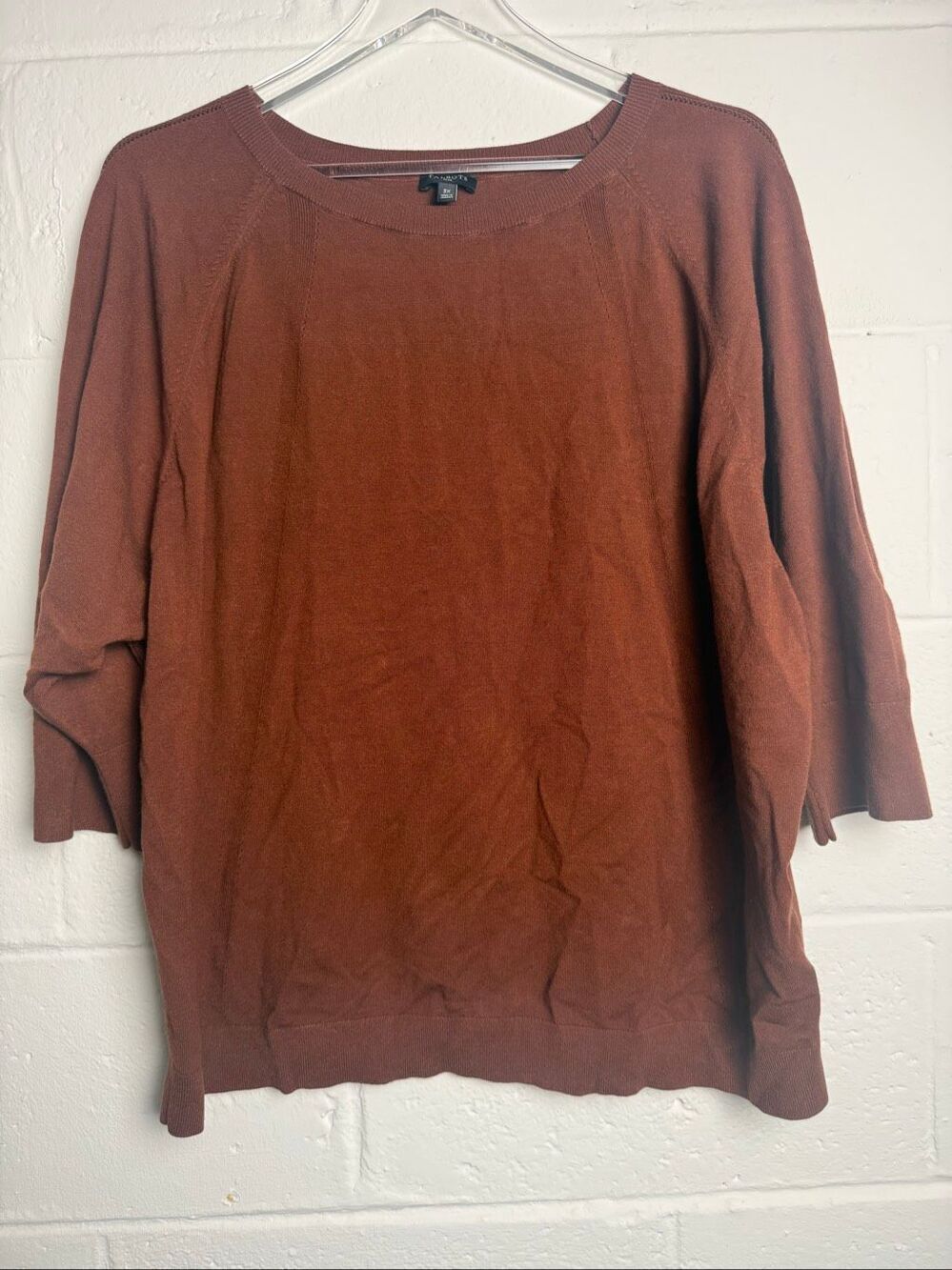 Talbots Plus Crewneck Sweater Women's Size 3X Rust Brown Career Office Business